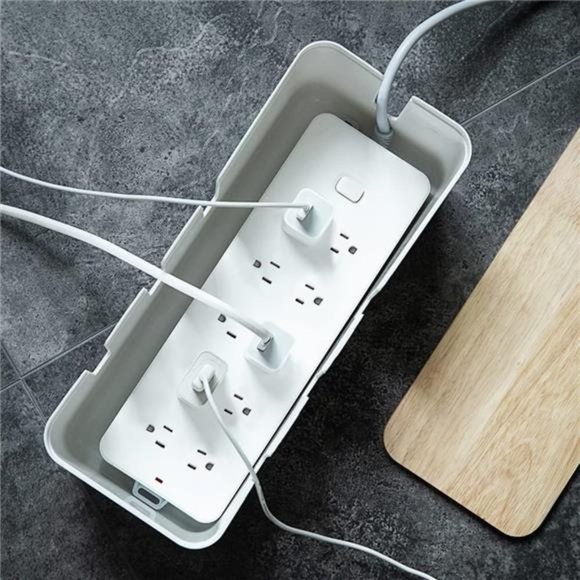 Cable Management Box by Baskiss, 12x5x4.5 inches, Wood Lid, Cord Organizer - Picture 7 of 14